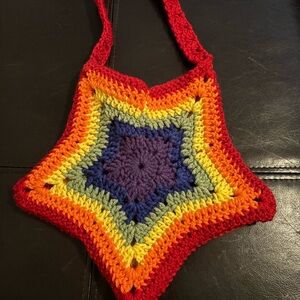 Colorful Crochet Star Bag